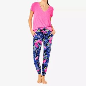 Lilly Pulitzer UPF 50+ Onyx Earned Stripes Island Mid Rise Jogger